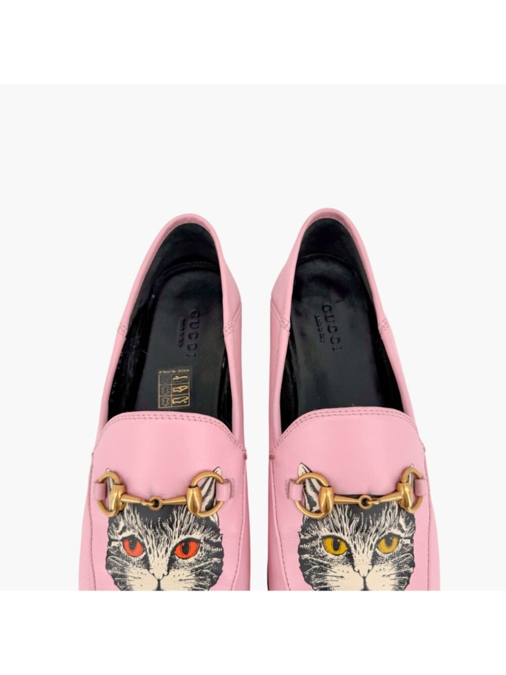 Gucci Mystic Cat Brixton Horsebit Loafers Pink Leather Size 37.5 US 7.5 Women's - Picture 4 of 15